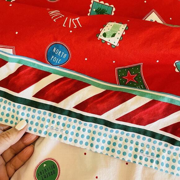 Marks & Spencer Christmas Duvet Cover Toddler Bed Reversible Naughty/Nice 52x76 - Picture 7 of 8